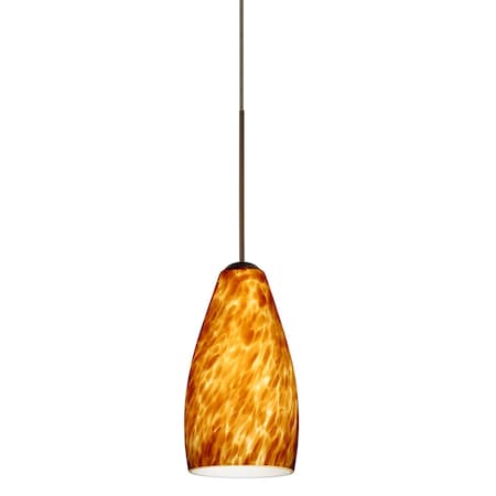 Besa Lighting Karli Cord Pendant, Amber Cloud, Bronze Finish, 1x5W LED 1XT-719818-LED-BR